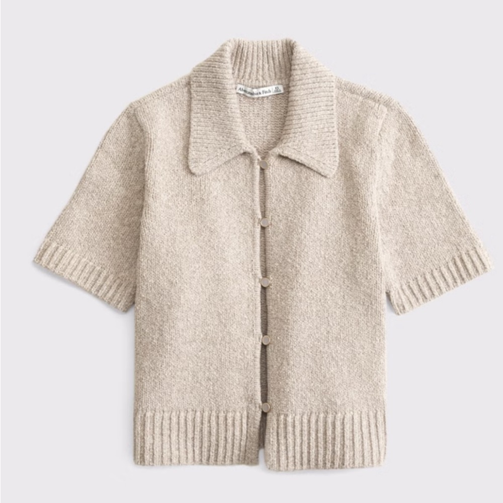 NWT Abercrombie Short Sleeve Collared Cardigan